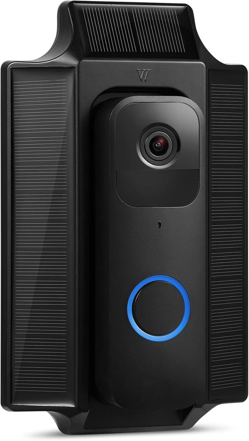 Wasserstein Solar Charger and Mount - Compatible with Blink Video Doorbell - Solar Power for Your Blink Video Doorbell (Black) - Image 1